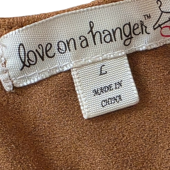 Love On A Hanger Tank, Faux Suede, Size Large - Picture 4 of 6